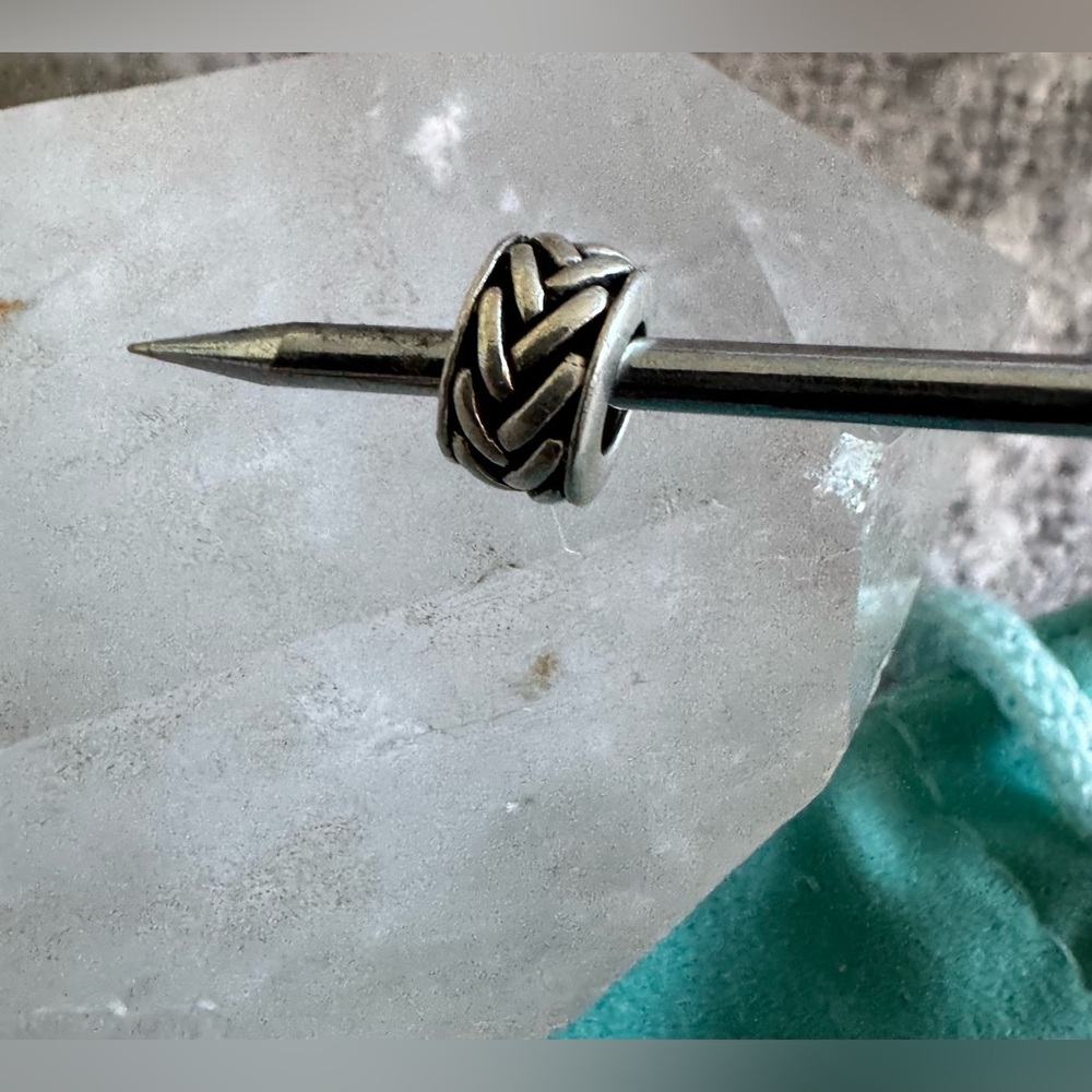 Brighton NARVA Stripes Braided Silver Spacer Bracelet Charm